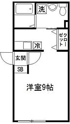 都営浅草線 本所吾妻橋駅 徒歩3分の賃貸マンション 2階1Kの間取り