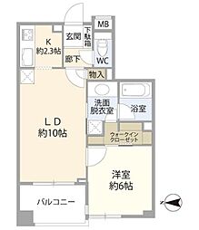 コンファーレ白鷺 1LDKの間取図画像