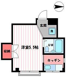 エーデル桜台 1Kの間取図画像