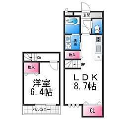 フジパレスサン 1LDKの間取図画像