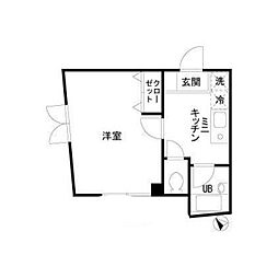 プレジオ中町 1Kの間取図画像
