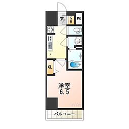 Osaka Metro千日前線 野田阪神駅 徒歩3分の賃貸マンション 10階1Kの間取り