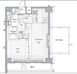 PREMIUMCUBEGNISHIOI 1LDKの間取図画像