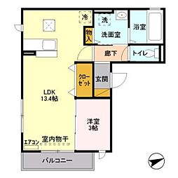 ZEN2 1LDKの間取図画像