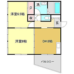 CASADISOLE 2DKの間取図画像