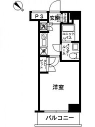 スカイコートヌーベル巣鴨 5階1Kの間取り