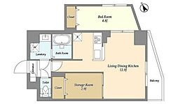 アルファコート曳舟2 3階1SLDKの間取り