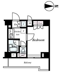 ルーブル蒲田南伍番館 4階1Kの間取り