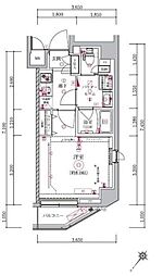 アルテシモエジス 1Kの間取図画像