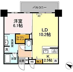HeimRose7 1LDKの間取図画像