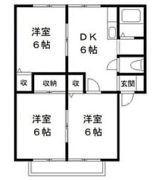 サンライズサンビレッジC 3DKの間取図画像