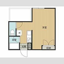 グッディ北坂戸 ワンルームの間取図画像
