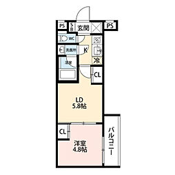 ESTRUTHKYOTOII 2Kの間取図画像