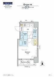 プラウドフラット浅草ディアージュ 1Kの間取図画像