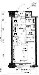 ハーモニーレジデンス東京ウエスト 1Kの間取図画像
