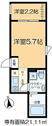 SORA西新井 1階2Kの間取り