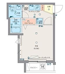 GROWS上板橋 1Kの間取図画像