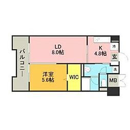 キルンズ高取 1LDKの間取図画像