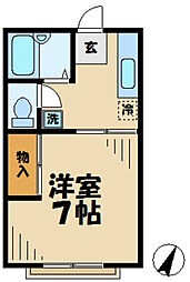 コーポクレイン 1Kの間取図画像
