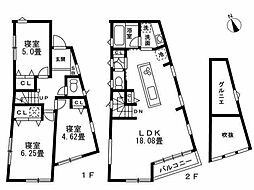 杉並区本天沼2丁目戸建 3LDKの間取り