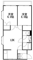グリーンビラ 2LDKの間取図画像