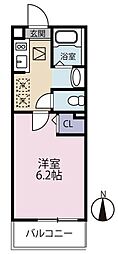 リヴェール高砂 1Kの間取図画像