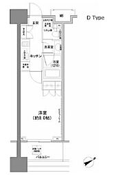 パークハビオ西新宿 1Kの間取図画像