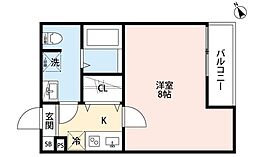 CRASTINE西堀8丁目B 1Kの間取図画像