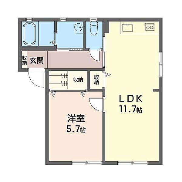 メゾンフーガＡ 00102｜栃木県佐野市高萩町(賃貸アパート1LDK・1階・43.00㎡)の写真 その2