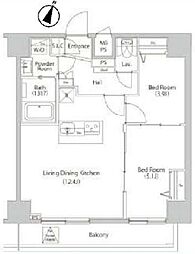 ファミルート船堀 2LDKの間取図画像
