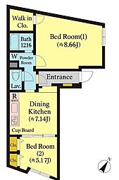 エディット西池袋 2DKの間取図画像