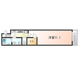 フジパレス摂津正雀ノース 1Kの間取図画像