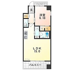 南海高野線 住吉東駅 徒歩12分の賃貸マンション 7階1LDKの間取り