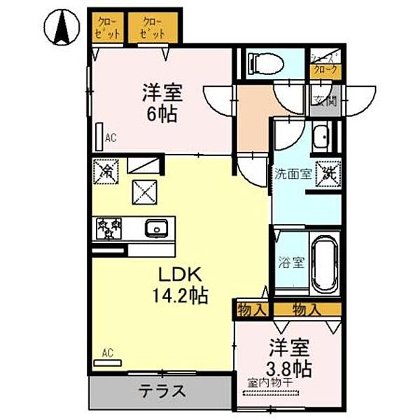 Clashist平野西West ｜大阪府大阪市平野区平野西６丁目(賃貸アパート2LDK・1階・57.56㎡)の写真 その2