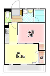 グリーングラス 1LDKの間取図画像