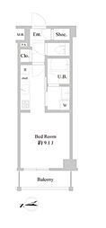 Bシティアパートメントイタバシノース 1Kの間取図画像
