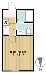 ガーデンプレイスみなみ野 1Kの間取図画像