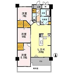 イーグル山手 3LDKの間取図画像