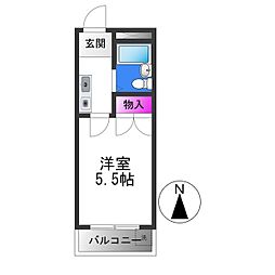 近鉄大阪線 弥刀駅 徒歩12分の賃貸マンション 3階1Kの間取り