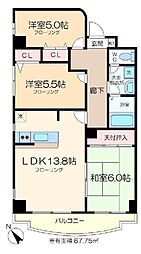 ウィステリア冬木 7階3LDKの間取り