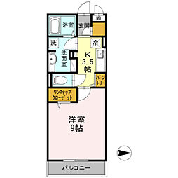 ヴィヴァーチェ川崎 1Kの間取図画像