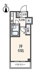 コート牛込柳町 1Kの間取図画像