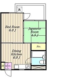 ドムス千代田 2DKの間取図画像