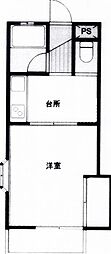 ヴィレッジ美園 1階1Kの間取り