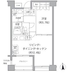 エーデル練馬 1LDKの間取図画像