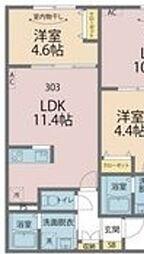 カインドネス八王子元横山町 3階1LDKの間取り