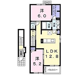 アルバ I 2階2LDKの間取り