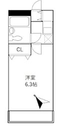 METEORIT弐番館 1Kの間取図画像