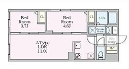 エルファーロ目黒III 2LDKの間取図画像