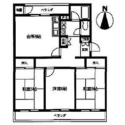グリーンハイエストマンション 3DKの間取図画像